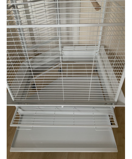 Parrot-Supplies Oklahoma Premium Play Top Corner Parrot Cage - White